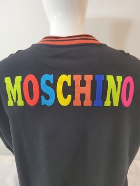 Moschino Black Sweatshirt with Rainbow Lettering